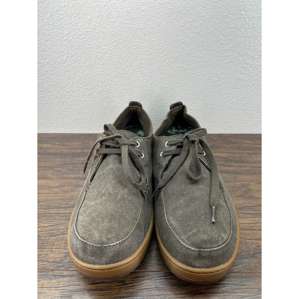 L.L. Bean Mens 12‎ Campside 2 Eye Canvas Brown Boat Shoes Lace Up